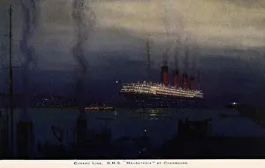 Liner Prints: R.M.S. Mauretania at Cherbourg