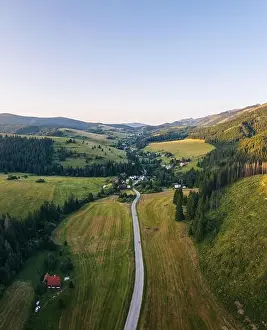 Western Tatras Prints: Road going through forests and villages of the Liptov region in Slovakia