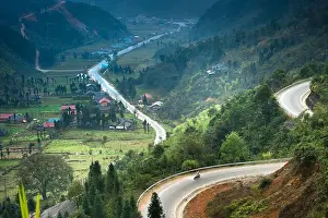 Ha Giang Vietnam Prints: The road on the high mountain in the province Ha Giang, Vietnam