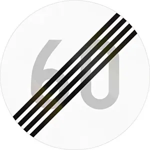 Street Sign Prints: Road sign 362 in Finland - End maximum speed limit