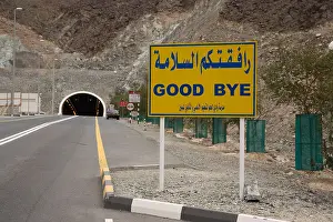 United Arab Emirates Prints: Road sign Good Bye United Arab Emirates