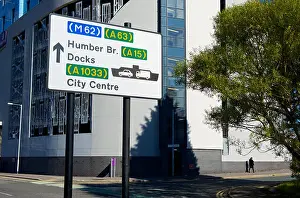Hull Prints: Road sign in Hull, East Riding of Yorkshire, England UK
