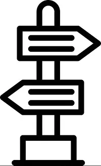Directional Prints: Road Sign Vector Icon Design Illustration