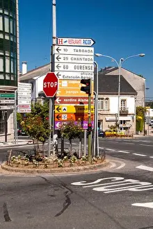 Directions Prints: Road signs in Monterosso, Galicia, Spain
