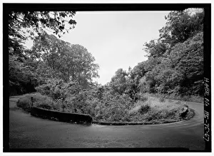 Highways Prints: Roadscape in vicinity of culvert with horseshoe curve - Hana Belt Road