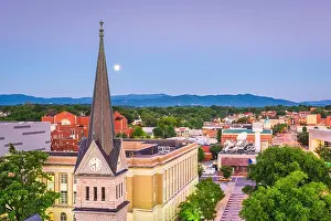 Appalachia Prints: Roanoke, Virginia, USA downtown skyline and steeple at dawn