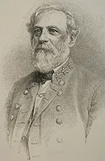 American Civil War Prints: Robert E. Lee (1807-1870). American General. Engraving in The Universal History, 1892