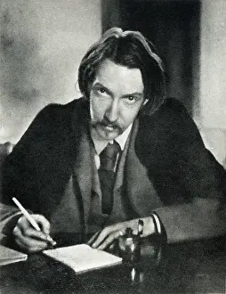 Pictures Prints: Robert Louis Stevenson, 1885 portrait photograph of the popular author of Treasure Island