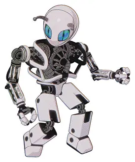 Defend Prints: Robot containing elements: grey alien style head