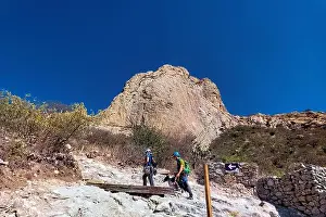 Climber Prints: Rock climbers heading to Peña de Bernal