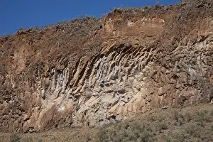 Basalt Prints: Rock outcrops of columnar basalt Hells Gate Rift Valley Kenya East Africa