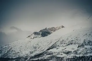 Rocky mountain peaks in the Lyngen Alps of northern Norway