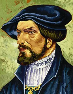 Discoverer Prints: Rodrigo de Bastidas (1445-1527). Spanish sailor and conqueror. Watercolor