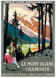 Chamonix Prints: Roger Broders (1883-1953) LE MONT-BLANC, CHAMONIX 1923 - French Travel poster
