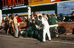 Race Track Prints: Rolf Stommelen in his Surtees Cosworth in the pits at the South African GP Kyalami March 6 1971