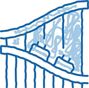 Roller Prints: roller coaster ride doodle icon hand drawn illustration