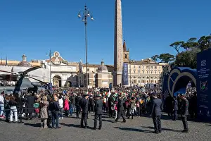 Italien Prints: Rom, Italien, Mai 2023 Veranstaltung anläßlich der Feier 100 Jahre italienische Luftwaffe auf der Piazza del Popolo bei