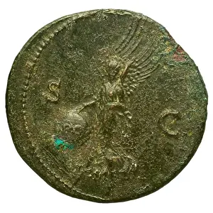 1st Century Ad Prints: A Roman coin from the reign of Nero
