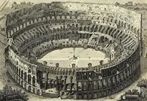 Coliseum Prints: Roman coliseum, Rome Italy Copperplate engraving From the Encyclopaedia Londinensis or