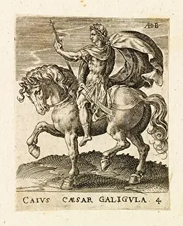 Illustrate Prints: Roman Emperor Caligula on horseback, published in 12 Caesars on Horseback, circa 1565–87