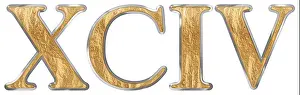 Volumetric Prints: Roman numeral XCIV, quattuor et nonaginta