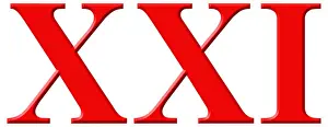 Volumetric Prints: Roman numeral XXI, unus et viginti