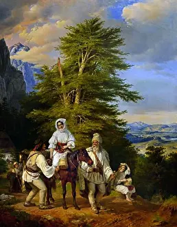 Romanian Prints: Romanian Family Heading for the Fair (1843-1844) by Miklos Barabas 1810-1899