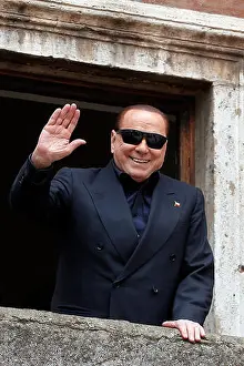 Right Wing Prints: Rome, Italy. 23rd March, 2016. Silvio Berlusconi wearing sunglasses due to an operation Rome 23rd March 2016