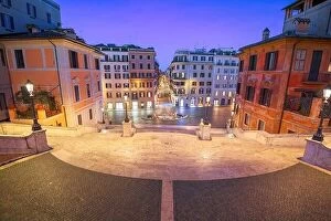 Images Dated 8th February 2022: Rome, Italy looking down from the Spanish Steps in the early morning