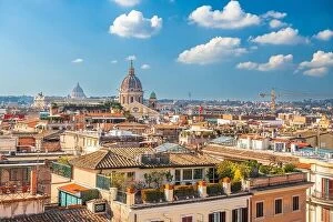 Images Dated 6th February 2022: Rome, Italy rooftop skyline in the afternoon with the Vatican in the distance