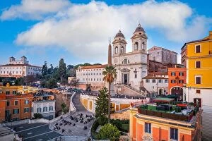 Images Dated 6th February 2022: Rome, Italy at the Spanish Steps from above in the late afternoon