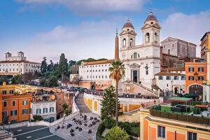 Images Dated 6th February 2022: Rome, Italy at the Spanish steps from above in the late afternoon