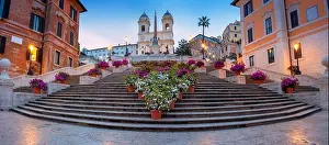 Rome. Panoramic cityscape image of Spanish Steps in Rome, Italy during sunrise