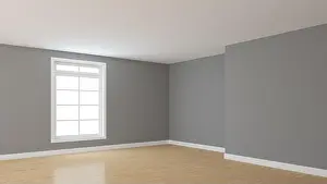 Airy Prints: Empty Room Corner with Light Grey Walls