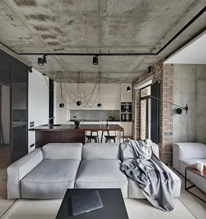 Plaid Prints: Room in loft style