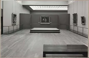 Homer Prints: Room with four paintings an increase and a bank for visitors; Rembrandt exhibition 1669-1969