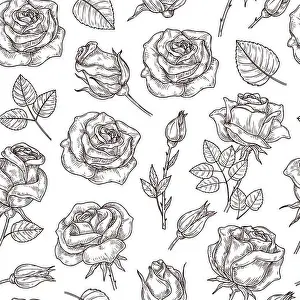 Ditsy Prints: Roses seamless pattern. Rose print