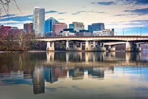 Rosslyn, Arlington, Virgina, USA downtown city skyline on the Potomac River at dawn