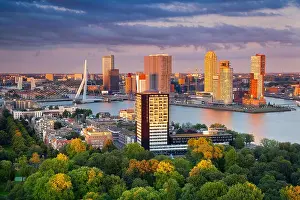Rotterdam Prints: Rotterdam. Image of Rotterdam, Netherlands during summer sunset