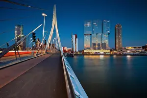 Rotterdam Prints: Rotterdam. Image of Rotterdam, Netherlands during twilight blue hour