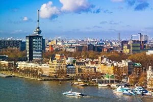 Images Dated 3rd March 2020: Rotterdam, Netherlands cityscape on the Nieuwe Maas River