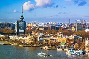 Rotterdam, Netherlands cityscape on the Nieuwe Maas River