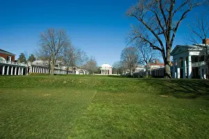 Higher Education Prints: The Rotunda on The Lawn designed by Thomas Jefferson University of Virginia Charlottesville VA