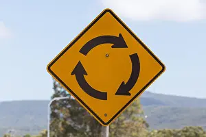 Laws Prints: Roundabout Road Sign, New South Wales, Australia