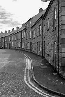 Mono Prints: row of terraced houses in Armagh city, Northern Ireland