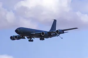 Boeing Prints: Royal Air Force KC-135R performing a low-speed pass with landing rear and refueling drogue deployed