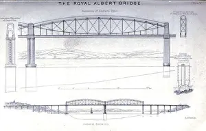 Engineers Prints: The Royal Albert Bridge [Saltash Bridge] is a railway bridge which spans the River Tamar in England between Plymouth