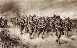 Royal Dublin & Munster fusiliers, returning from victory at Ginchy, 1916, WW1