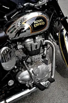 Bullet Prints: Royal Enfield motorbike in a street of Paris, France