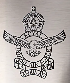 Grieve Prints: Royal Indian Air Force Emblem - Eagle Rampant - Air Forces Memorial Runnymede - Motto Per Ardua Ad Astra